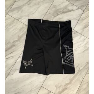 Vintage Y2K Tapout Black Big Logo Boxing Shorts MMA 32x9.5 VTG 90s Rare 2000s